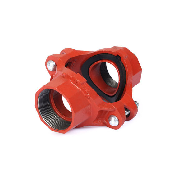 建支牌溝槽管件 消防管件 螺紋機械四通