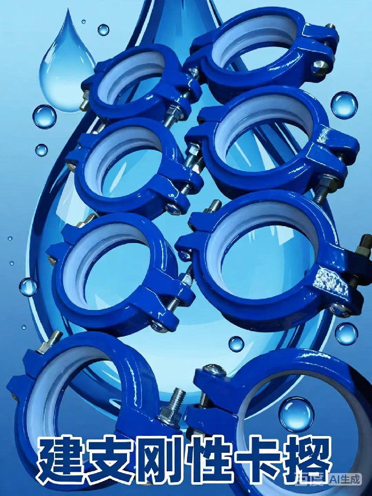 建支牌飲用水管件，藍色剛性卡箍